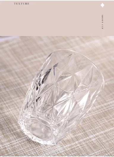 260ml 6 Pcs Luxurious Round Glass Cup Set With Elegant Design For Soft Drinks DM311