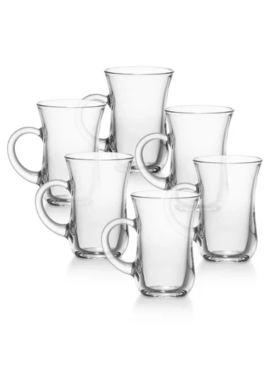 130ml 6 PCS Elegant Set Glass Drinking Tea Cups DM213 (D6 x H9)cm