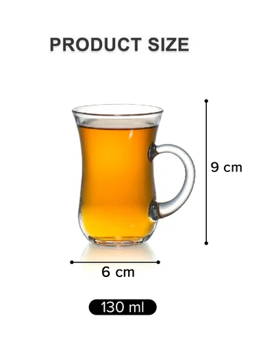 130ml 6 PCS Elegant Set Glass Drinking Tea Cups DM213 (D6 x H9)cm