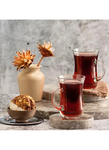 130ml 6 PCS Elegant Set Glass Drinking Tea Cups DM213 (D6 x H9)cm