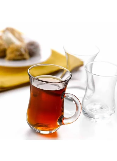 130ml 6 PCS Elegant Set Glass Drinking Tea Cups DM213 (D6 x H9)cm