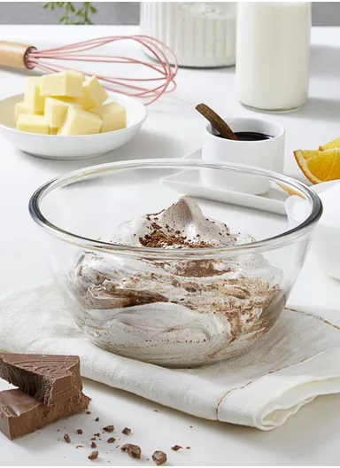 1.6L Large Capacity Borosilicate Clear Dishwasher Safe Kitchen Mixing Round Glass Bowls GPSLW-190