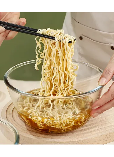 1.6L Large Capacity Borosilicate Clear Dishwasher Safe Kitchen Mixing Round Glass Bowls GPSLW-190