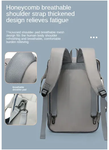 Multifunctional Casual Waterproof Polyester Baby Diaper Backpack With Built-In Bassinet SLF-02 (W30 x D20 x H40)cm - Dark Blue