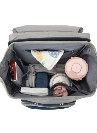 Multifunctional Casual Waterproof Polyester Baby Diaper Backpack With Built-In Bassinet SLF-02 (W30 x D20 x H40)cm - Dark Blue