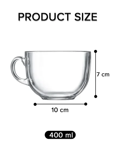 400ml 3-Pcs Heat Resistant Round Glass Mugs Sets with Handles NB8003