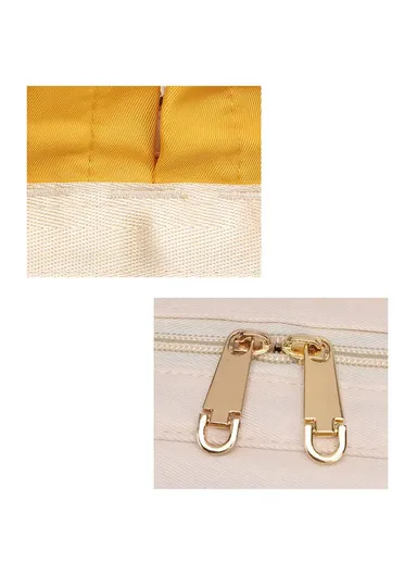 Women's Casual Waterproof Polyester Baby Diaper Backpack With Bottle Holder &amp; Insulated Compartment SLF-51 (W25 x D17 x H39)cm - beige