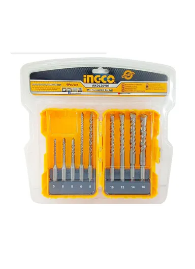 9Pcs SDS Plus Hammer Drill Bits AKDL30901