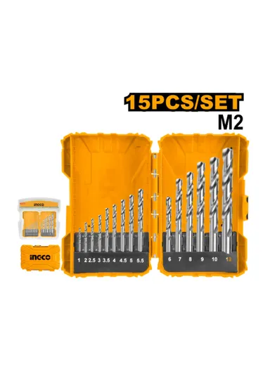 15Pcs HSS M2 Drill Bits Set AKDL51502