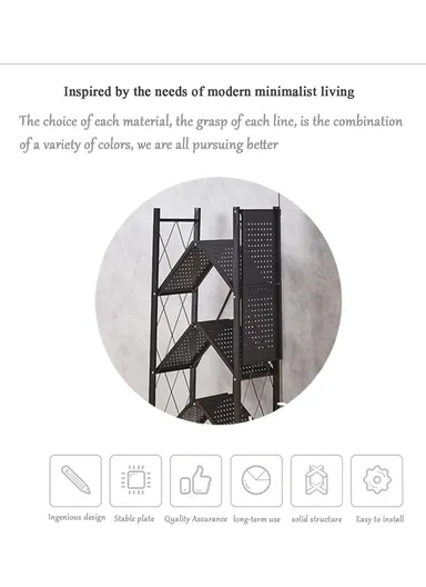 5-Tier Heavy Duty Foldable Storage Shelves With Wheels for Garage Kitchen, Basement &amp; Pantry (W72 x D36 x H163)cm - White