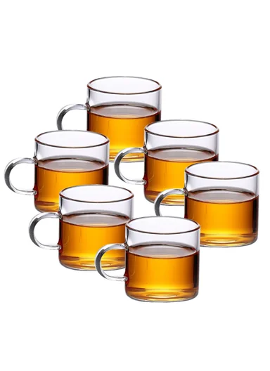 100ml 12 Pcs Round Coffee Glass Cup Set For Espresso &amp; Lattes DM001B