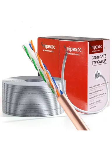 305M CAT6 FTP Solid Cable Roll PoE PVC FTP Network Cable