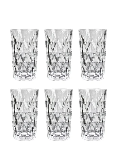 240ml 6Pcs Luxurious Round Glass Cup Set With Elegant Design DM312