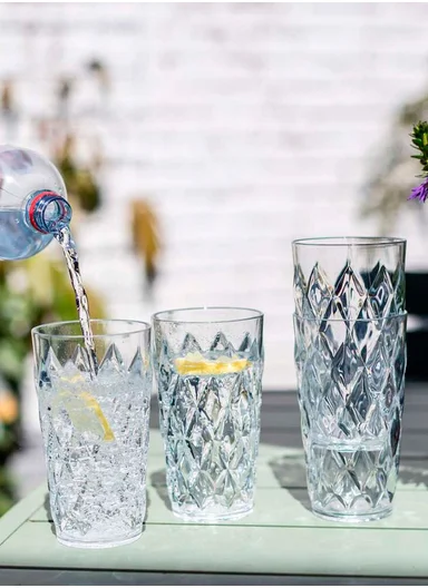 240ml 6Pcs Luxurious Round Glass Cup Set With Elegant Design DM312