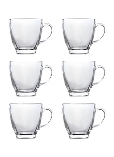 190ml 6 Pcs Elegant Round Glass Cup Suitable For Hot &amp; Cold Beverages ZB47 
