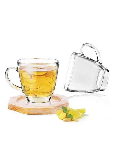 190ml 6 Pcs Elegant Round Glass Cup Suitable For Hot &amp; Cold Beverages ZB47 