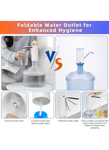 DC-3.7V 800mAh Folding Water Pump Dispenser - White