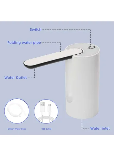 DC-3.7V 800mAh Folding Water Pump Dispenser - White