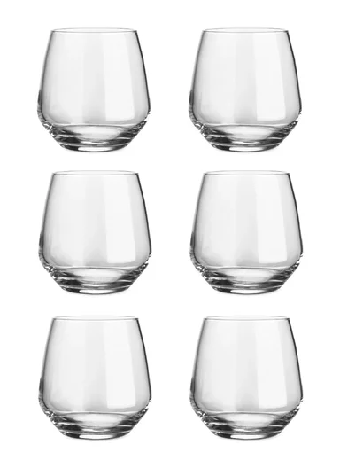 350ml 6 Pcs Transparent Round Hot &amp; Cold Drinks Glass Cups Set DMC011-2