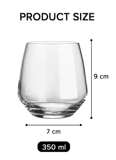 350ml 6 Pcs Transparent Round Hot &amp; Cold Drinks Glass Cups Set DMC011-2