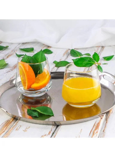 350ml 6 Pcs Transparent Round Hot &amp; Cold Drinks Glass Cups Set DMC011-2