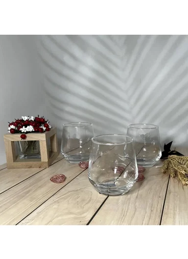 350ml 6 Pcs Transparent Round Hot &amp; Cold Drinks Glass Cups Set DMC011-2
