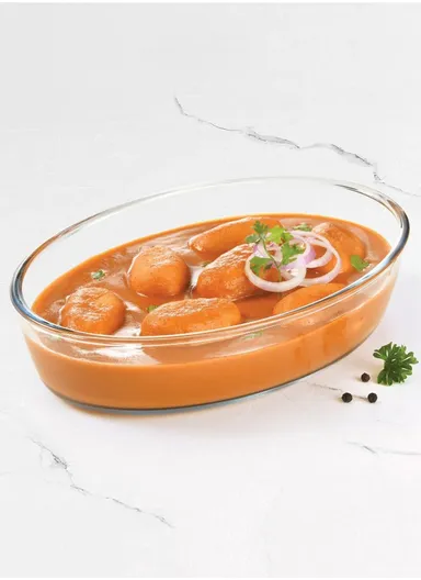 2.4L Oval Borosilicate Glass Baking Dish Oven-Safe Tray (30x21x6)cm