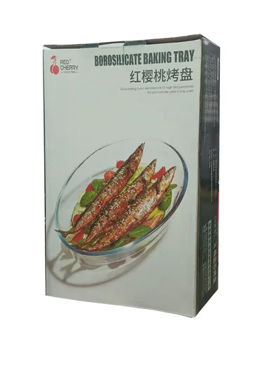3L Oval Borosilicate Glass Baking Dish Oven-Safe Tray (35x24x7)cm