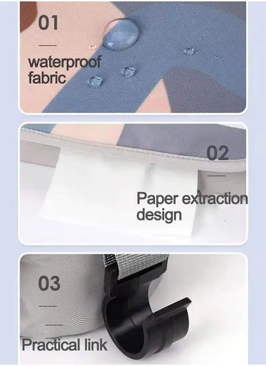 PVC Waterproof Multifunctional Practical Storage Baby Stroller Bag Printing Pattern 702 (W33 x D13 x H15)cm - Grey