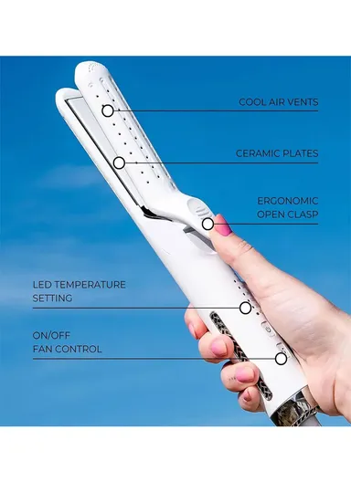 47W 2 in-1 Iron Air Hair Styling Tool for Curling &amp; Straightening with Cool Air Fan &amp; 5 Heat Settings 10360 (L28 x W4 x H4)cm