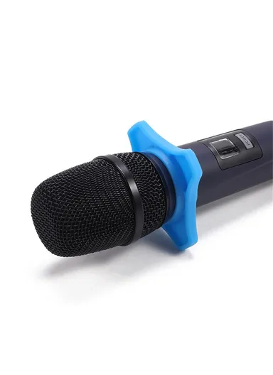 1200mAh Moving Coil Microphone U-Band FM Wireless Mic With Receiver Home Karaoke Microphone W-14 - Grey