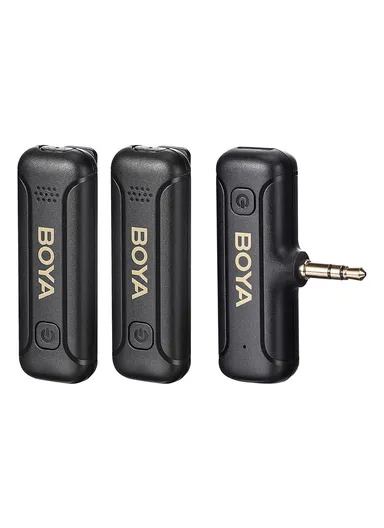 Portable Lavalier Microphone 2 Transmitter + Receiver Noise Reduction Mini Wireless Mic With 3.5mm Plug BY-WM3T2-M2