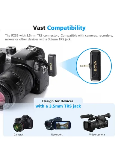 Portable Lavalier Microphone 2 Transmitter + Receiver Noise Reduction Mini Wireless Mic With 3.5mm Plug BY-WM3T2-M2