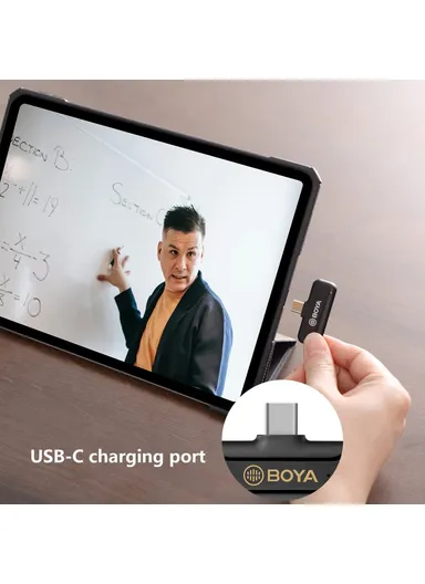 Wireless Lavalier Mic 2 Transmitter + Receiver For Youtube Vlog Live Streaming Omni-Directional Microphone BY-WM3T2-U2