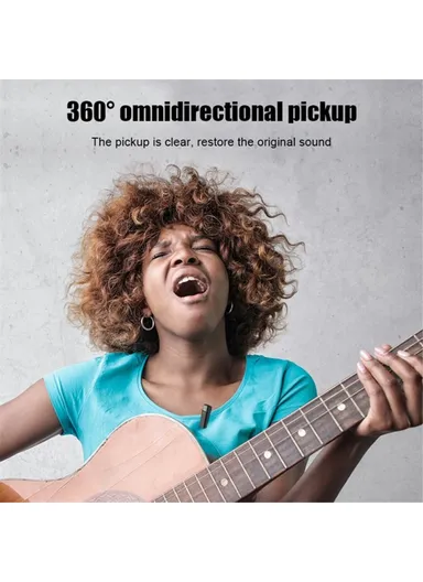 for Interview Live Broadcast Wireless Lavalier Microphone System 2 Mics + 1 Receiver, Type-C Interface 033A2