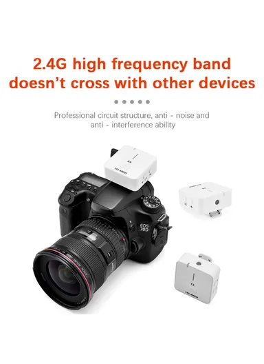 Portable 2.4G Microphone Set 2 Transmitter + Receiver Wireless Lavalier Mic with Clip-Black MX5