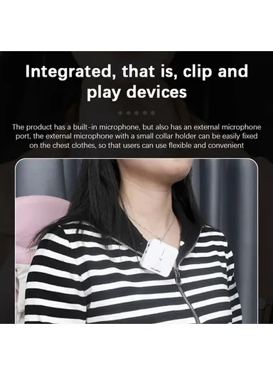 Portable 2.4G Microphone Set 2 Transmitter + Receiver Wireless Lavalier Mic with Clip-Black MX5