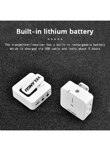 Portable 2.4G Microphone Set 2 Transmitter + Receiver Wireless Lavalier Mic with Clip-Black MX5