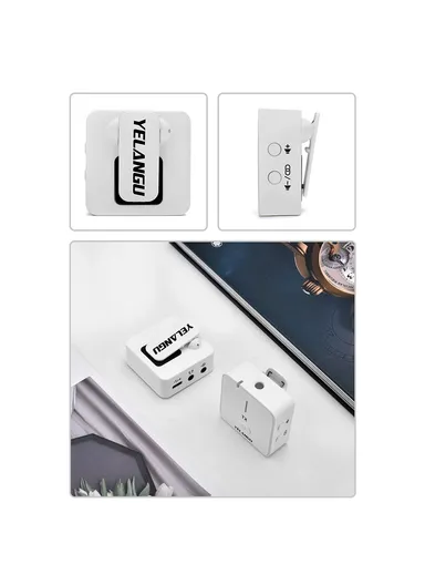 Portable 2.4G Microphone Set 2 Transmitter + Receiver Wireless Lavalier Mic with Clip-Black MX5