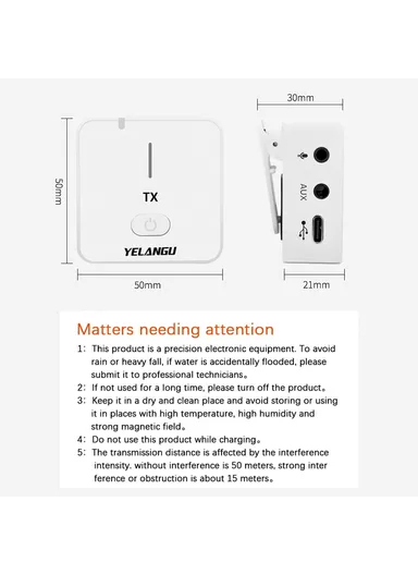 Portable 2.4G Microphone Set 2 Transmitter + Receiver Wireless Lavalier Mic with Clip-Black MX5