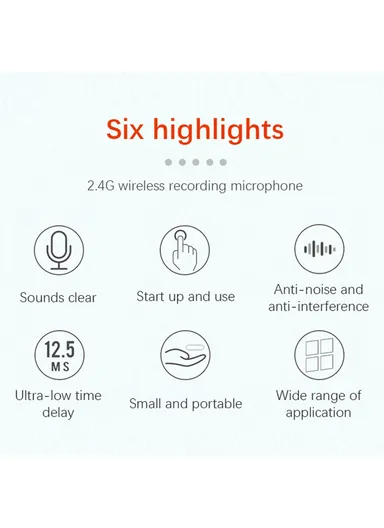 Portable 2.4G Microphone Set 2 Transmitter + Receiver Wireless Lavalier Mic with Clip-Black MX5