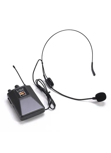 UHF Lavalier Wireless Microphone Headset 1 to 4 Potable Condenser Mic With Receiver PRO-15C - EU Plug