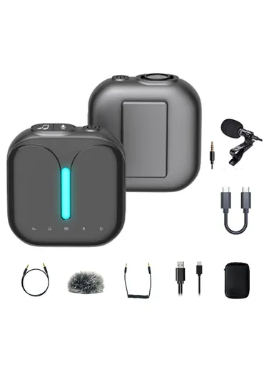Type-C Wireless Lavalier Microphone Receiver Transmitter Kit With External Microphone Outdoor Interview Video Recording Mic Kit M18Pro