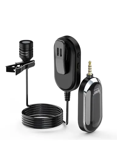 Wireless Lavalier Microphone Portable UHF Mic Transmitter Receiver for Smartphone PC U13JGS