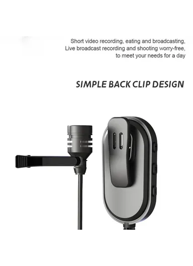 Wireless Lavalier Microphone Portable UHF Mic Transmitter Receiver for Smartphone PC U13JGS