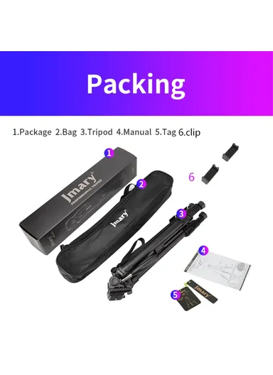 Detachable Tripod Holder Mobile Phone SLR Camera Aluminium Alloy Stand for Outdoor Live Streaming Portable Tripod Stand With Gravity Hook KP2264 - Black