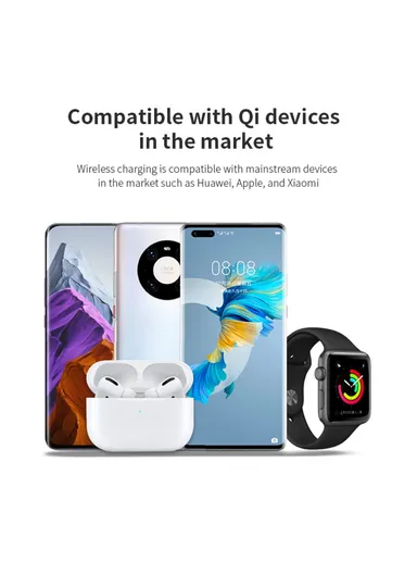 15W 3-in-1 Tree Branch Design Magnetic Wireless Charger, For iWatch, AirPods &amp; Cellphone PC+ABS Desktop Charging Stand TH02 - Black / Wood Color