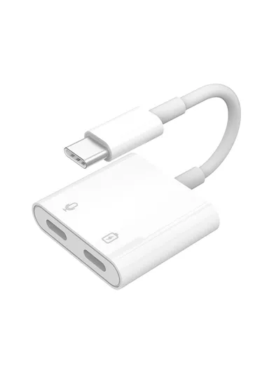 60W Type-C Male to Dual Type-C Female Adapter Charging Cable Earphone Connector MH-CM36S