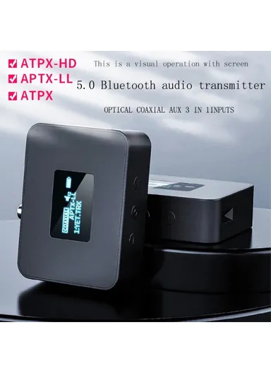600mAh CSR LCD Display Non-destructive Optical Fiber Coaxial Bluetooth 5.0 Transmitter AptXLL HD Audio Adapter