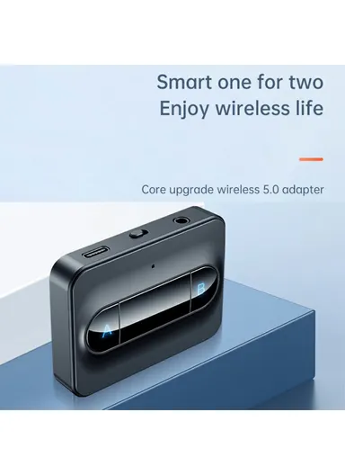 300mAh Bluetooth 5.0 Audio Transmitter Receiver Wireless Audio Adapter For TV Car Computer C31 (L6.38 x W4.69 x H1.36)cm